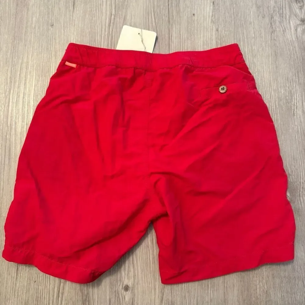 Sunuva red boy's swim short with UPF 50+ protection Size 11-12